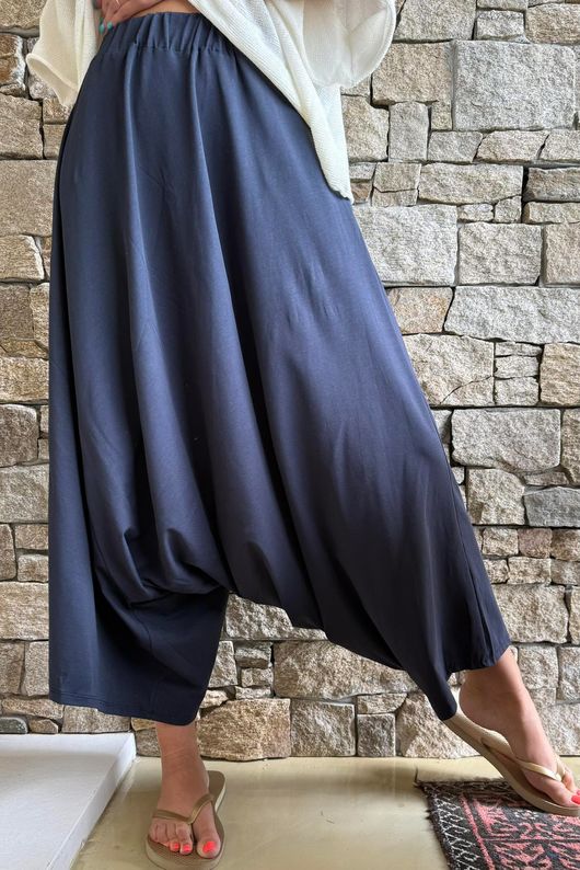 Oscar Asymmetric Hareem Skirt Pant Ink Navy